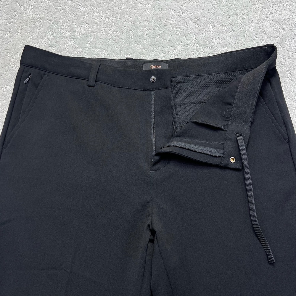 Quince 24/7 Smart Chino Pants Mens 35x34 Black Ultra-Stretch Rayon Blend NWT